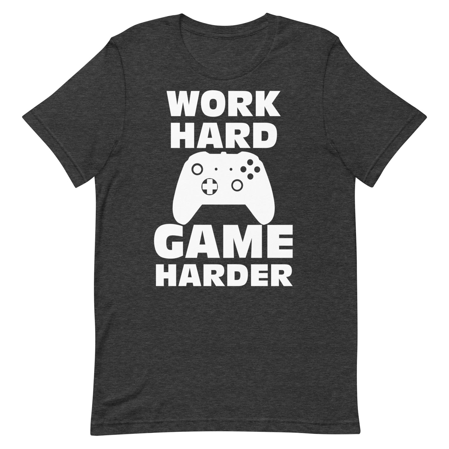 Work Hard Game Harder Funny Gamer Unisex T-Shirt