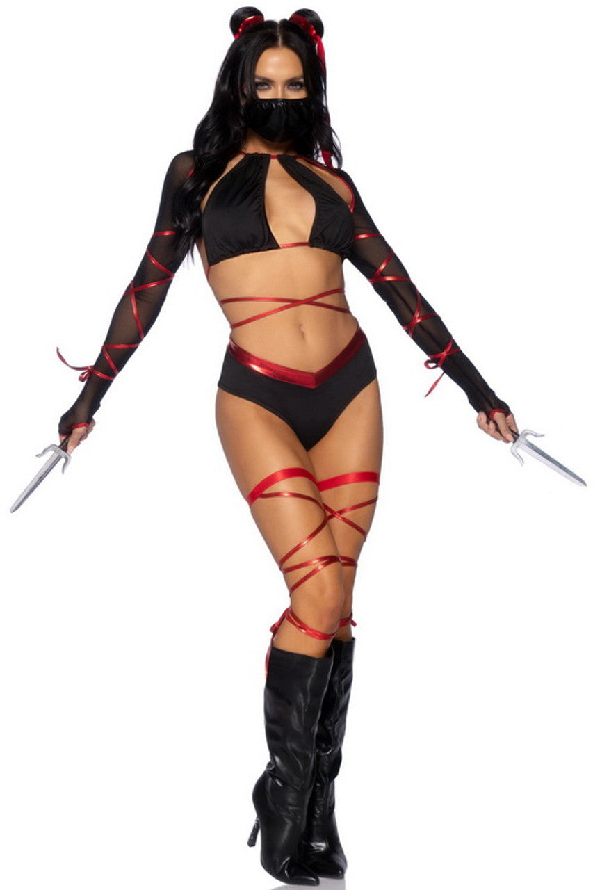 Black & Red Ninja Warrior Halloween Costume